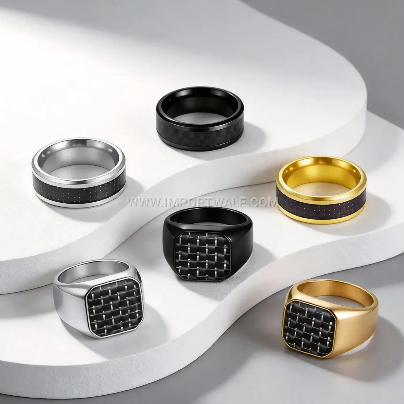 Engraved Character Stainless Steel Inner Band Minimalist Ring