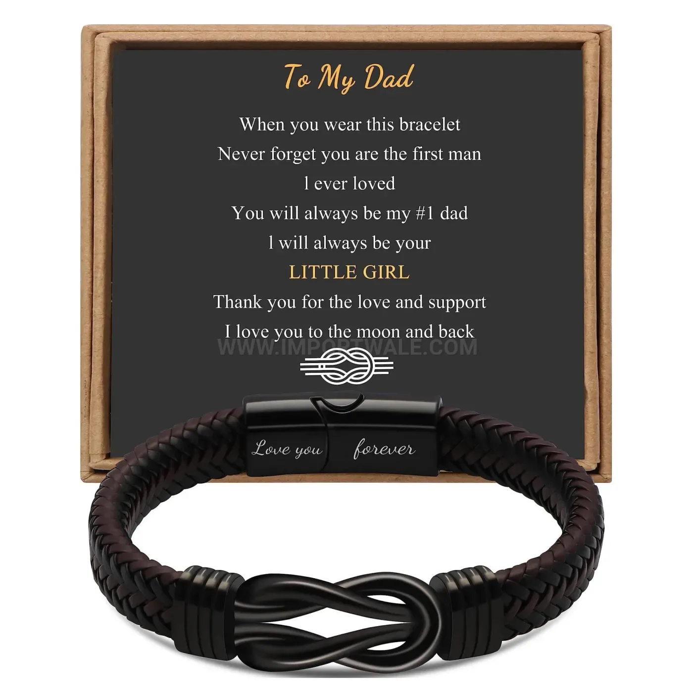 Men Dark Style Engraved Braided Leather Infinity Bracelet with Magnetic Clasp