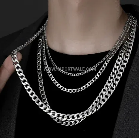 Stainless Steel Double Weave Cuban Link Necklace
