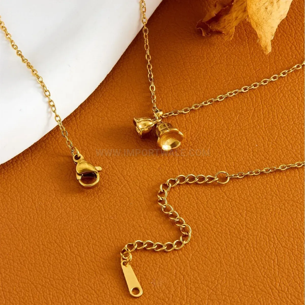 Bold Delicate Lily of the Valley Pendant Stainless Steel Clavicle Necklace