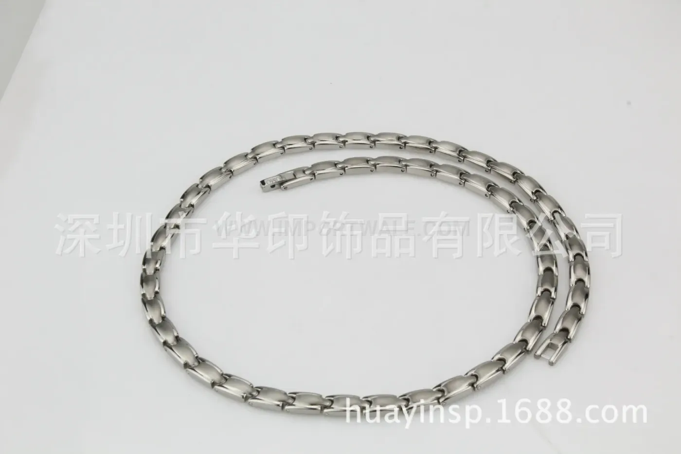 Elegant Brushed Metallic Titanium Germanium Magnetic Necklace