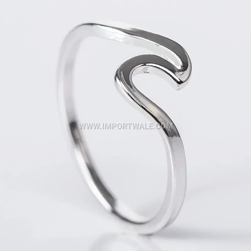 Stainless Steel Scalloped Faceted Wave Ring