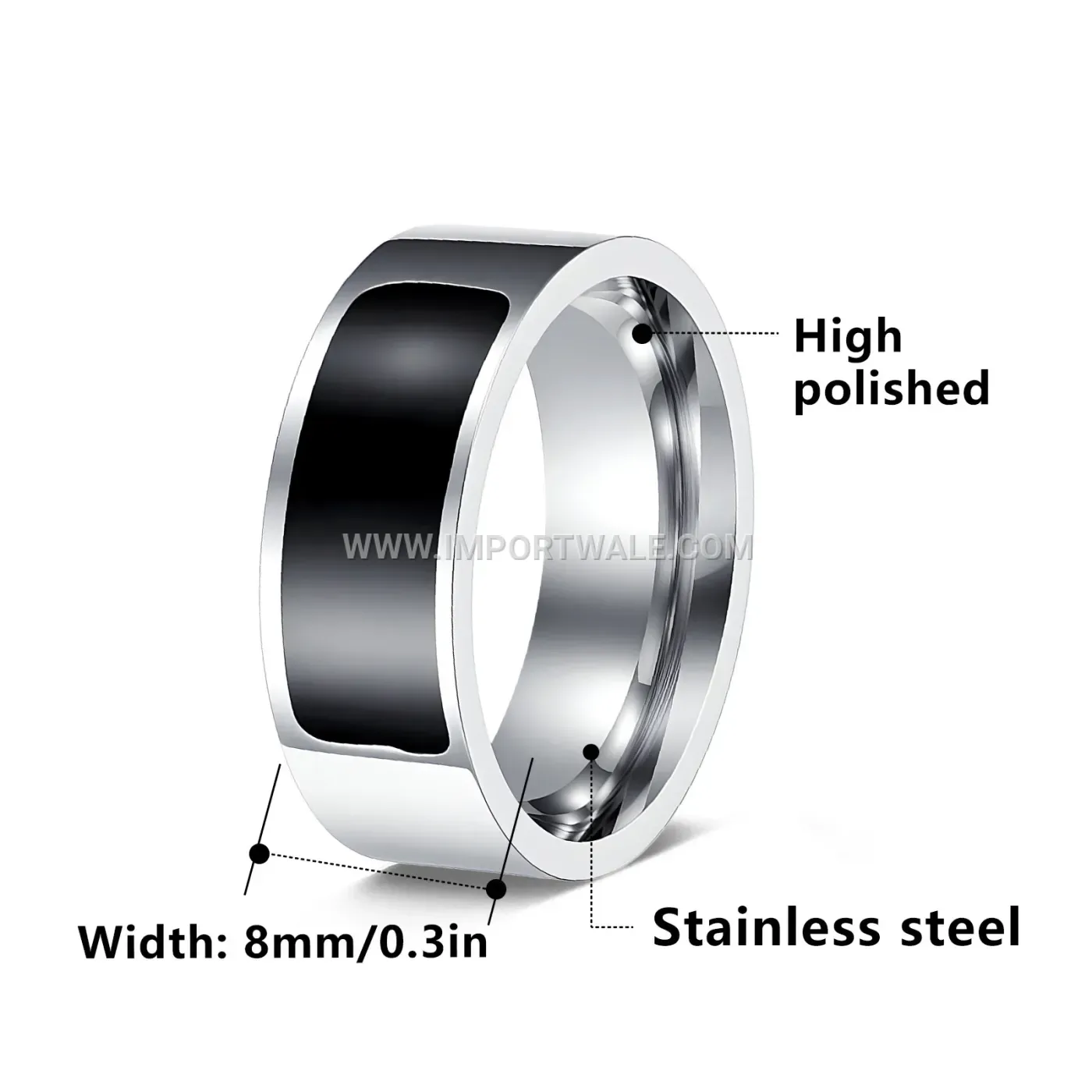 Engraved Smart NFC Stainless Steel Band Ring