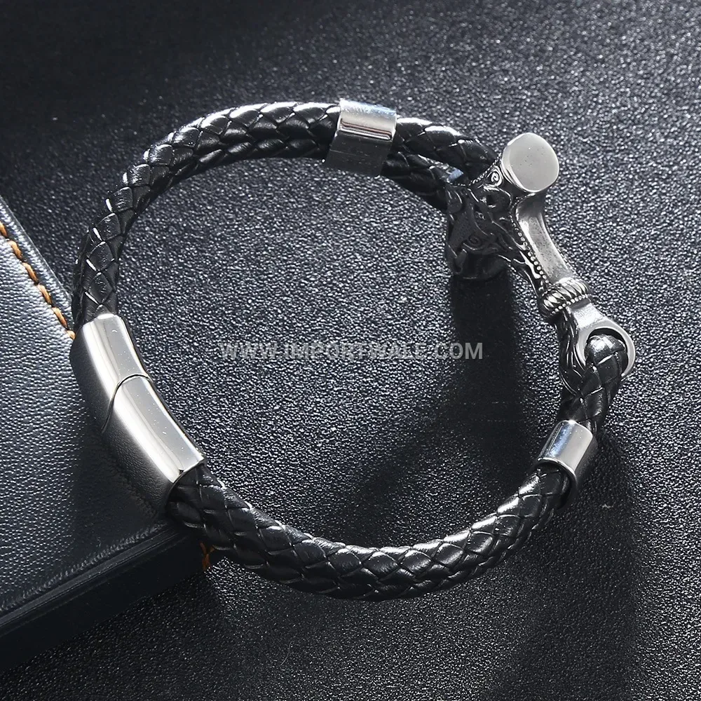 Tri-Tone V-Shape Stainless Steel Geometric Link Bracelet