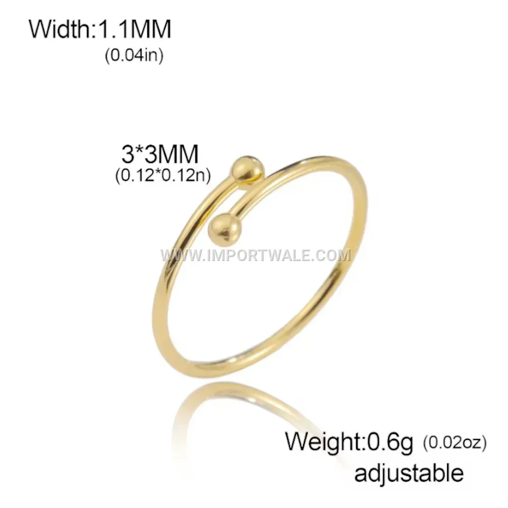 Open Adjustable 18K Gold Plated Stainless Steel Band