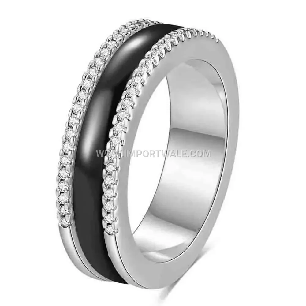 Spinning Ceramic Band Ring with Micro Zirconia
