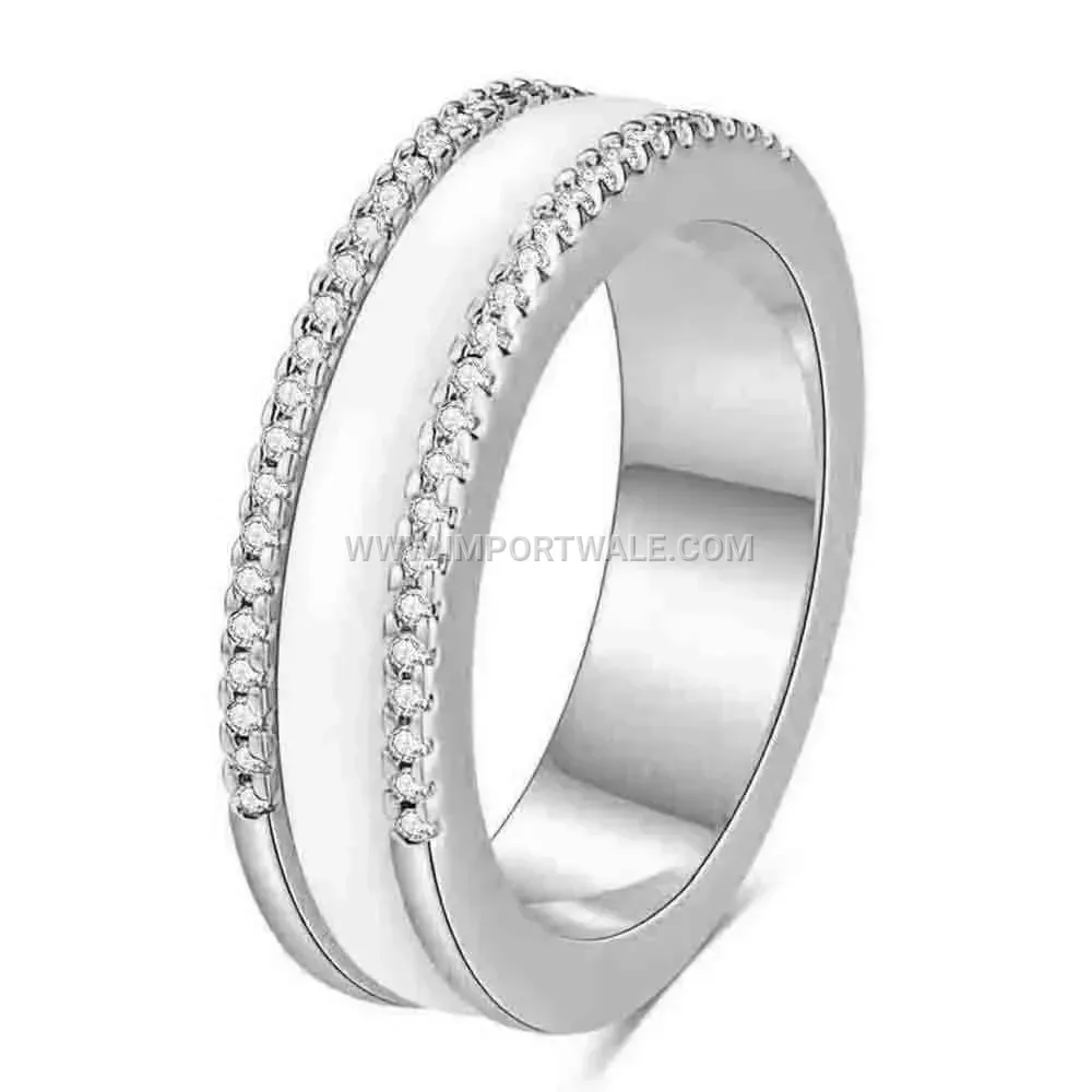 Spinning Ceramic Band Ring with Micro Zirconia