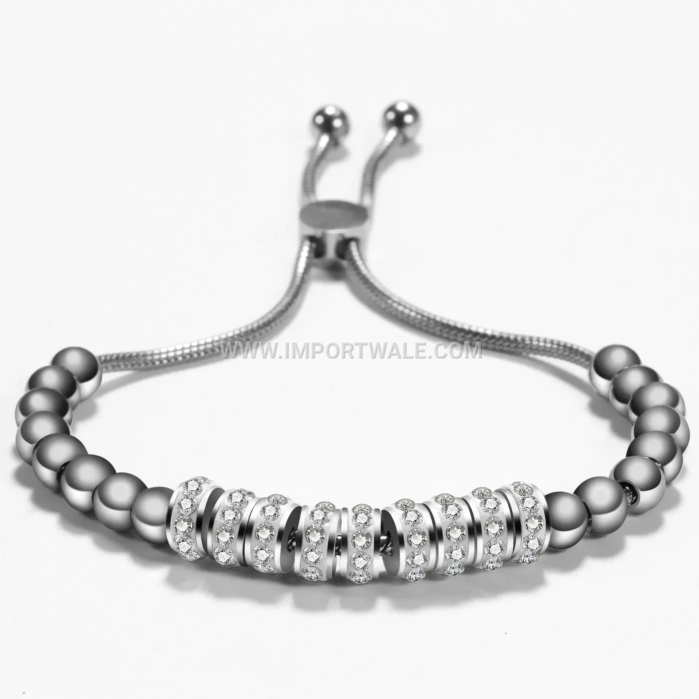 Minimalist Adjustable Stainless Steel Beaded Chain Bracelet