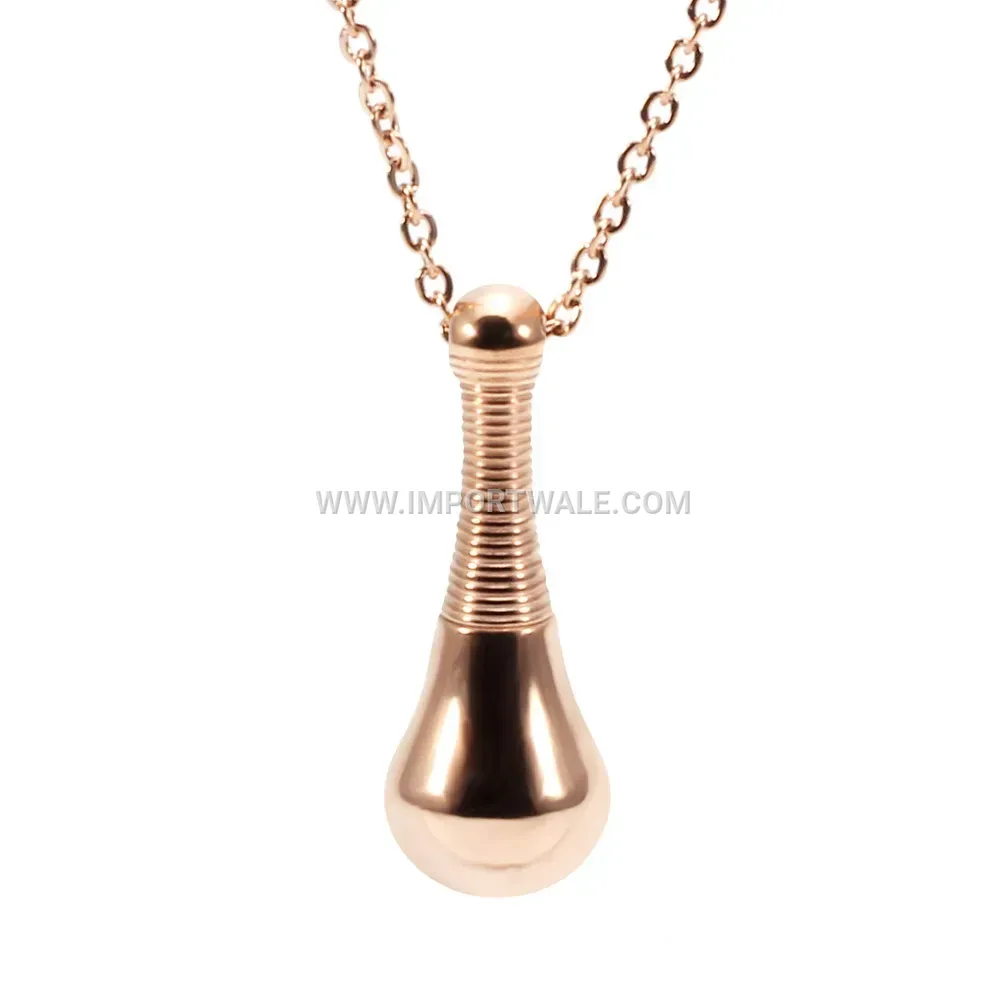 Teardrop Perfume Bottle Stainless Steel Clavicle Pendant Necklace