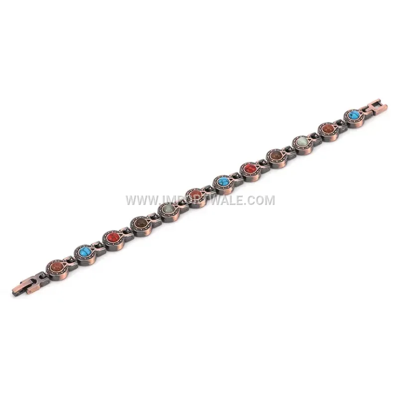 Adjustable Antique Alloy Planet Magnetic Link Bracelet