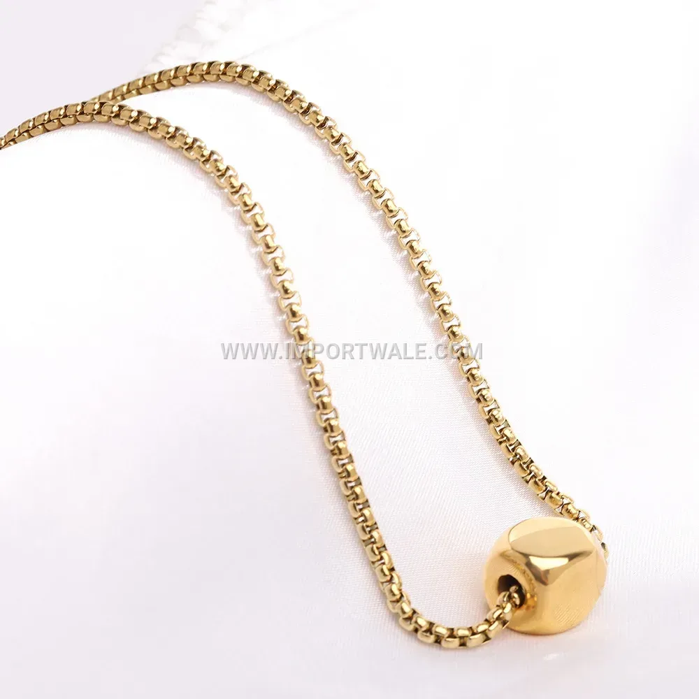 Sleek Geometric Cube Pendant Polished Stainless Steel Necklace