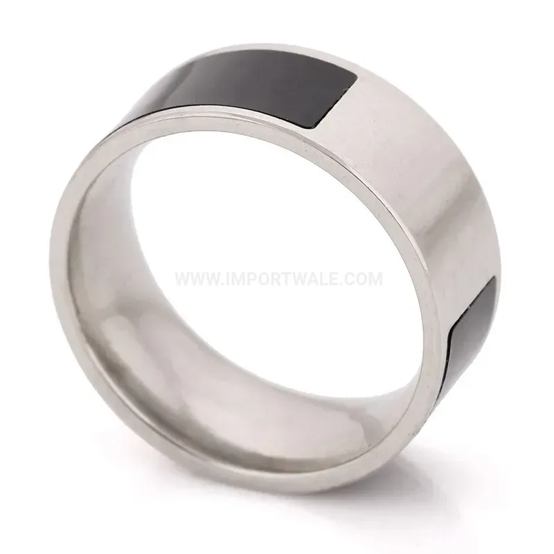 Bold Vintage Style 8mm Stainless Steel Drip Oil Ring