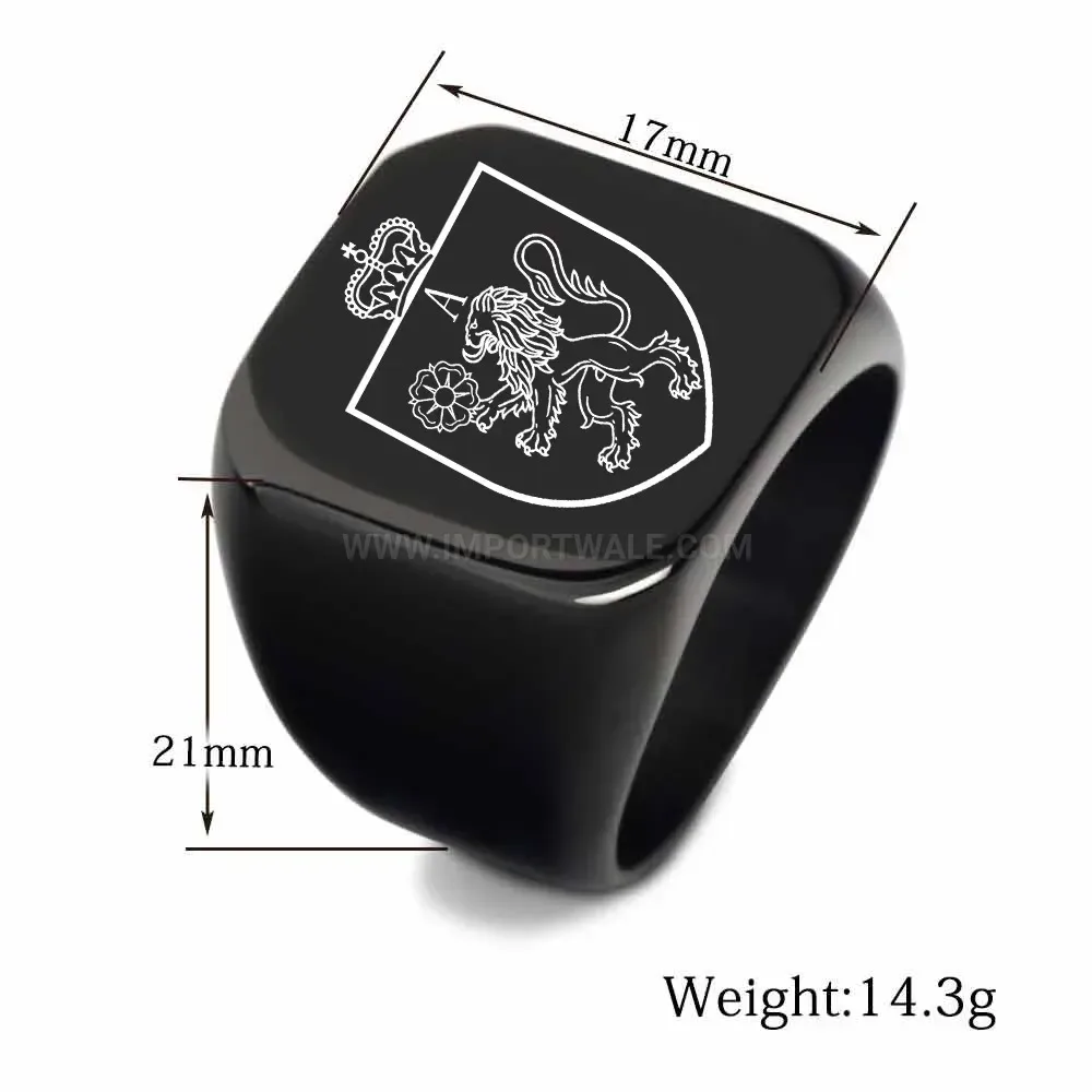 Designer Engraved Stainless Steel Alphabet Signet Ring