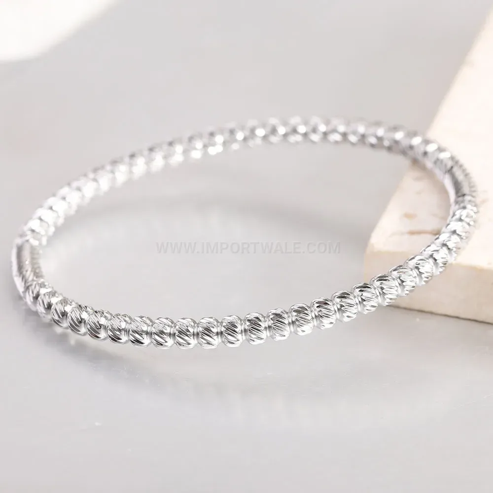 Designer Sleek 5mm Round Bead Stainless Steel Minimalist Bangle Cuff