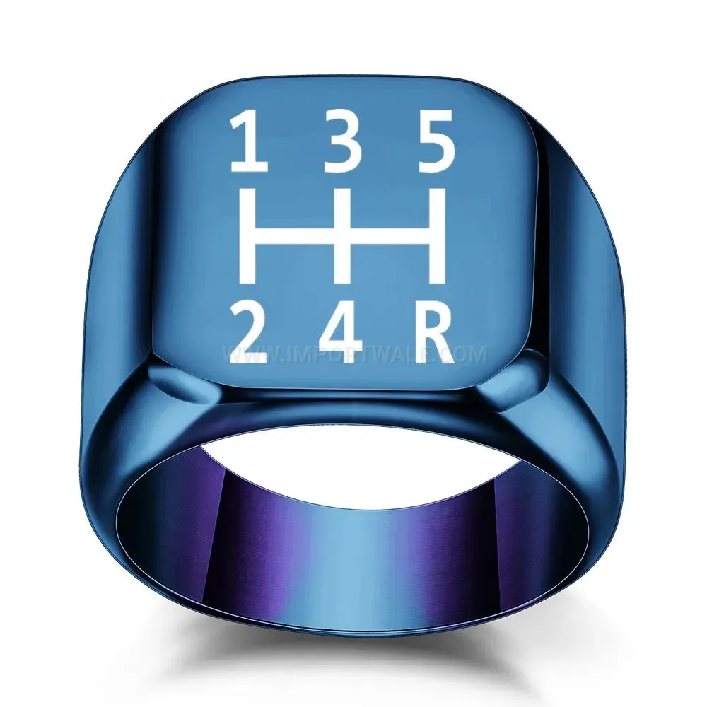 Fashion Laser Engraved Square Stainless Steel Signet Ring