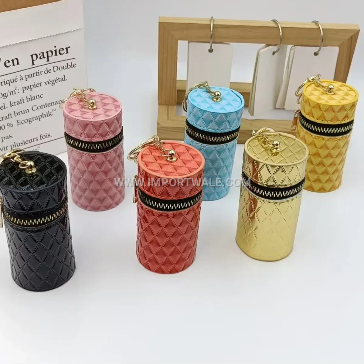 Quilted Faux Leather Mini Lipstick Wallet and Earphone Case