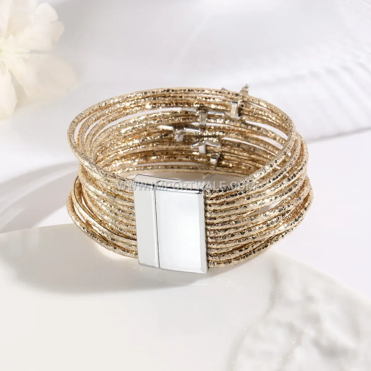 Multi-Layer Faux Leather Star Charm Wrap Bracelet