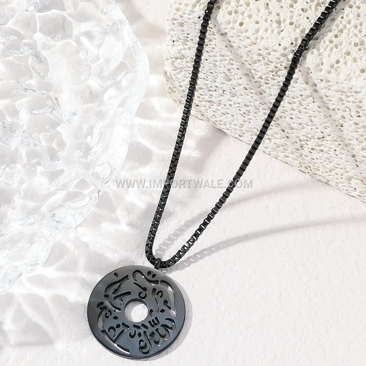 Waterproof Stainless Steel Islamic Coin Medallion Necklace