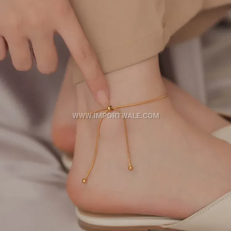Sleek Adjustable Titanium Steel Snake Chain Anklet