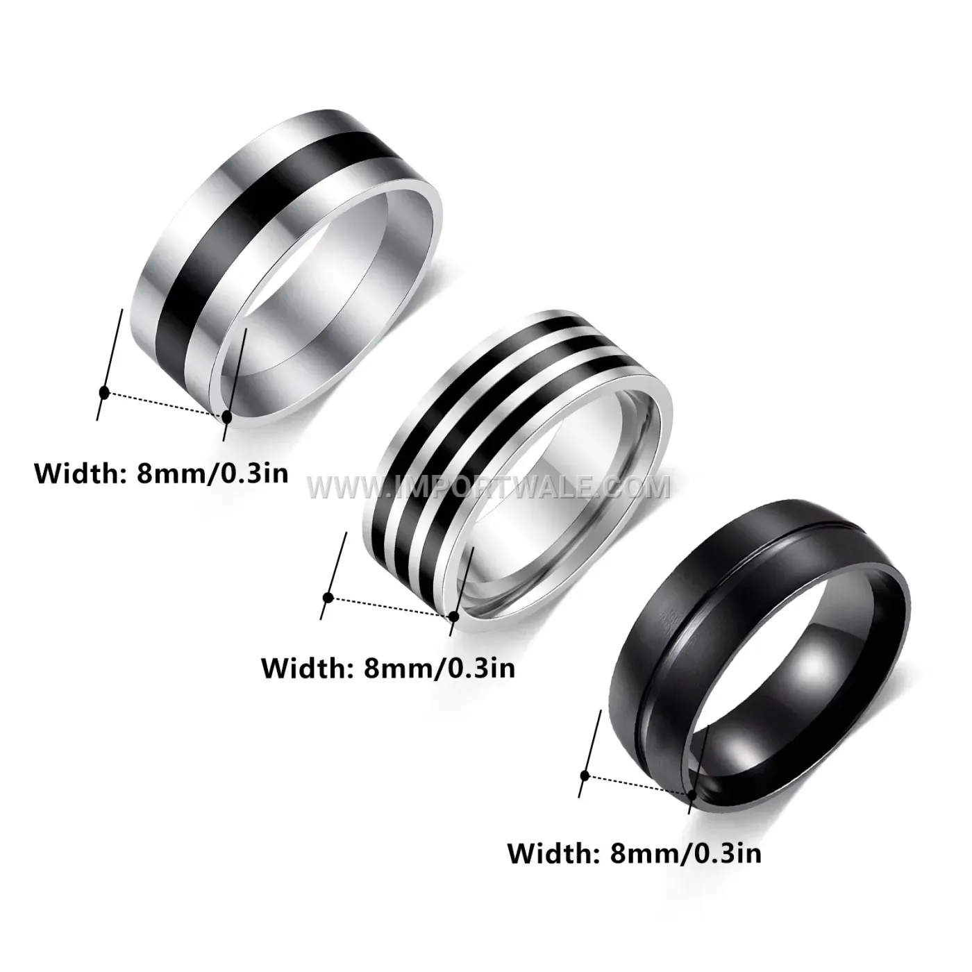 Drip Oil Geometric Stainless Steel Couple Ring