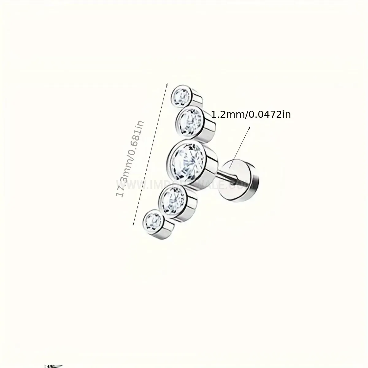 Chic Stainless Steel Leaf and Star Rhinestone Cartilage Stud Set