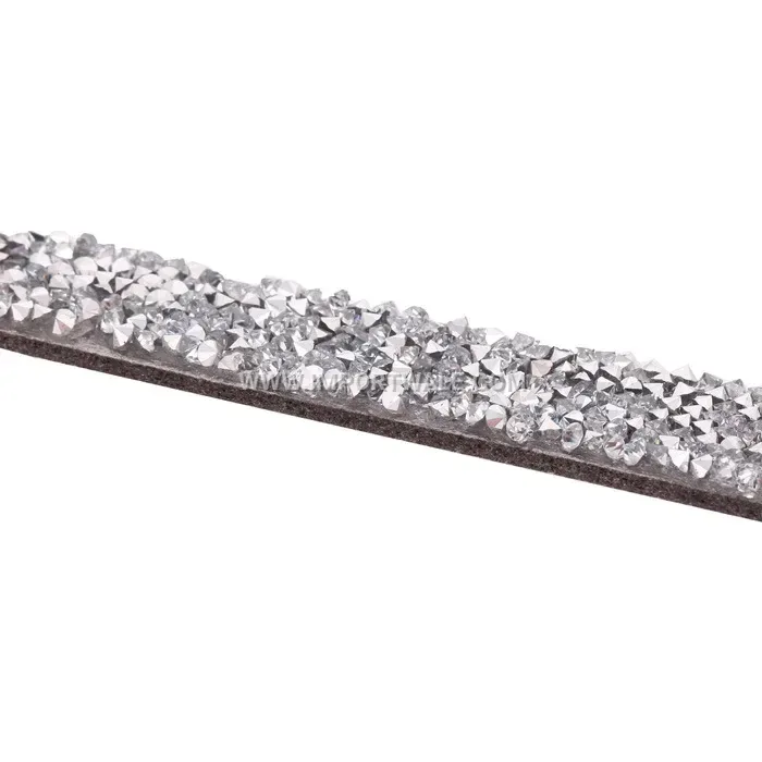 Men's Punk Rhinestone Leather Wristband Cuff Bracelet