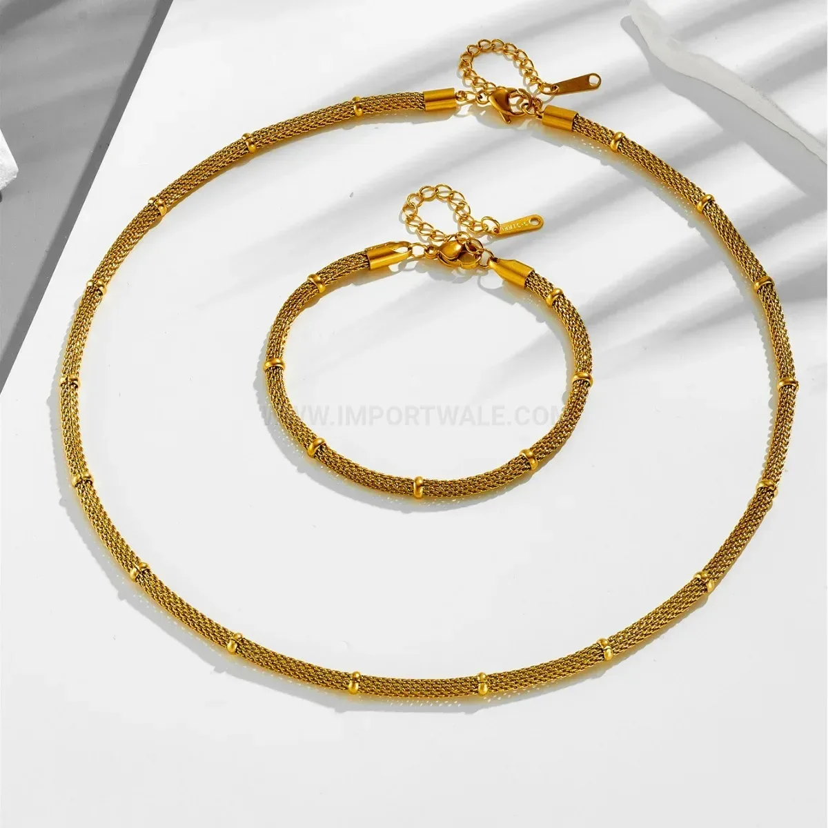 Chunky Polka Dot Link Gold Plated Bracelet