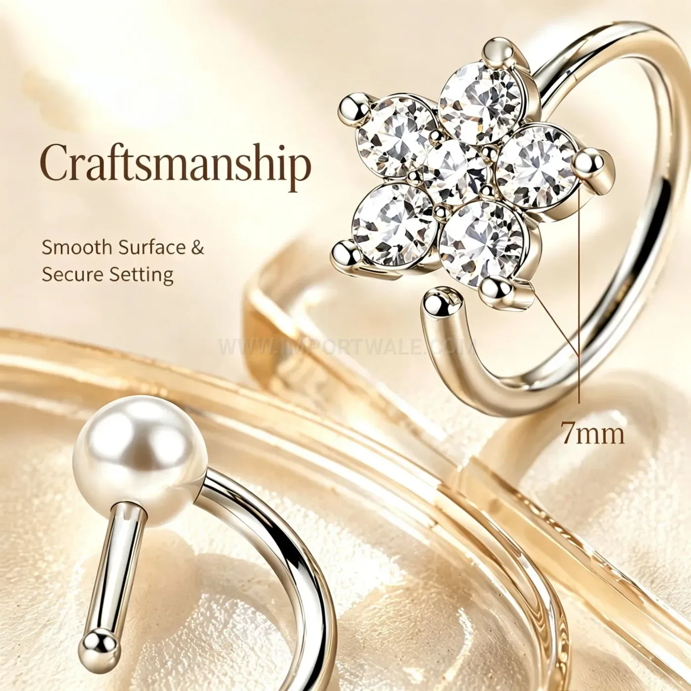Chic Zircon Stainless Steel Multi-Style Piercing Jewelry Set