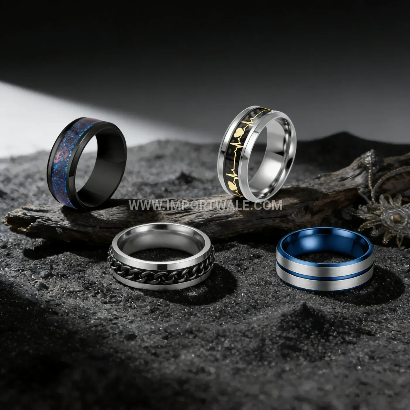 Men Stainless Steel Yin Yang Bagua Signet Ring