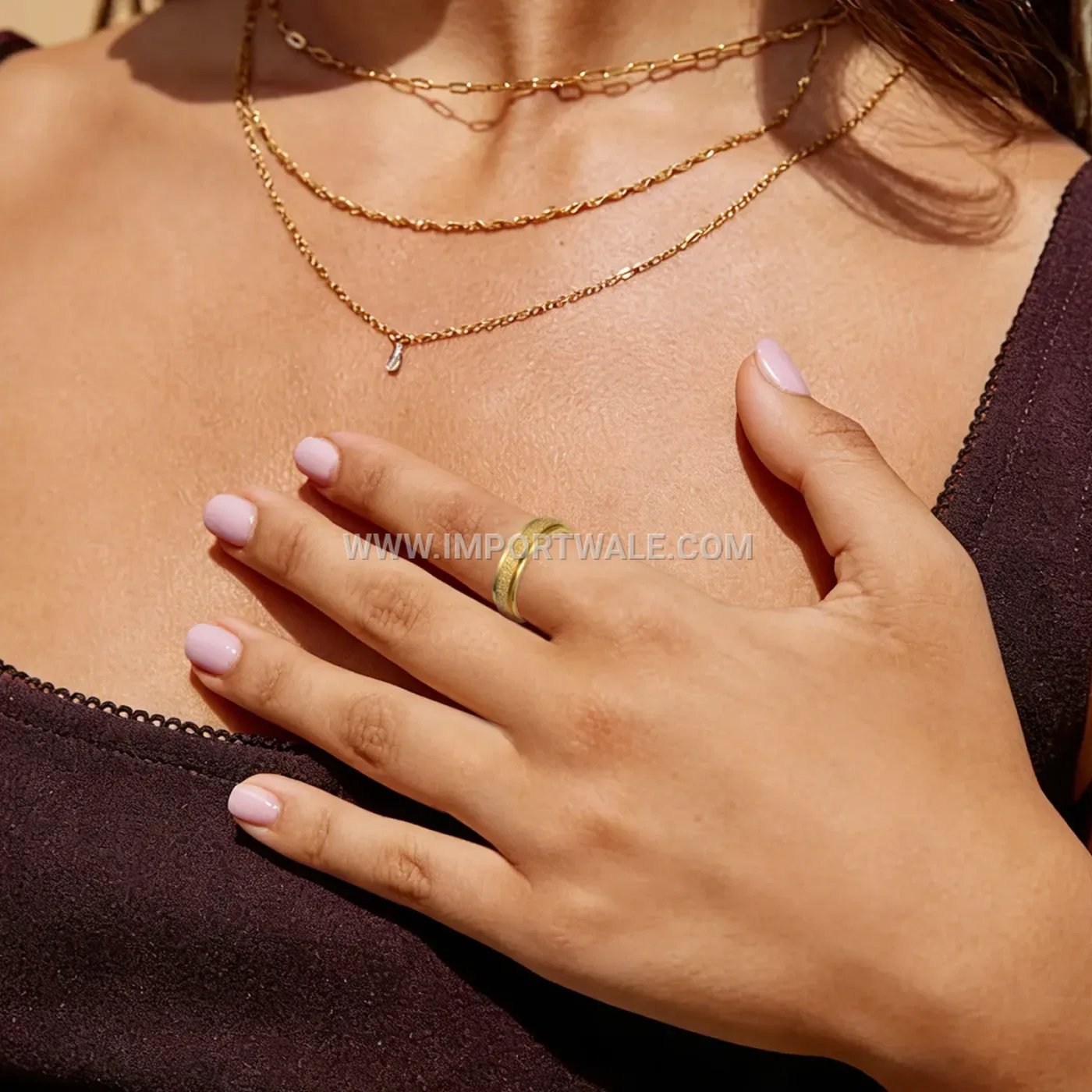 Frosted Stainless Steel Spinner Ring Band Set