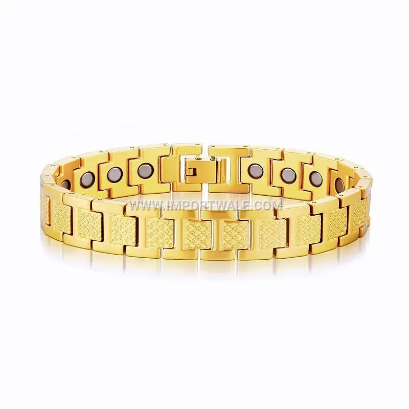 Adjustable All-Magnetic Titanium Steel Bracelet with Crocodile Motif
