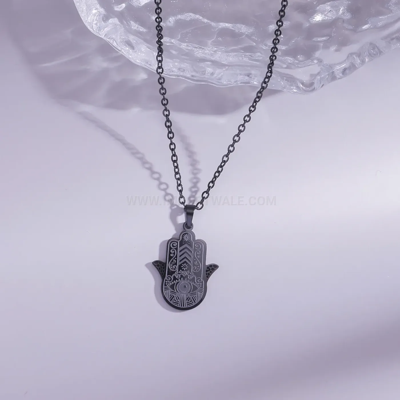 Trendy Stainless Steel Hand Calligraphy Islamic Pendant Necklace