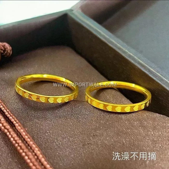 Delicate Gold Plated Stainless Steel Heart Ring
