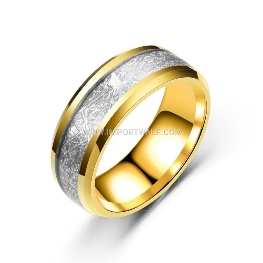 Textured Silk Pattern Stainless Steel Band Ring