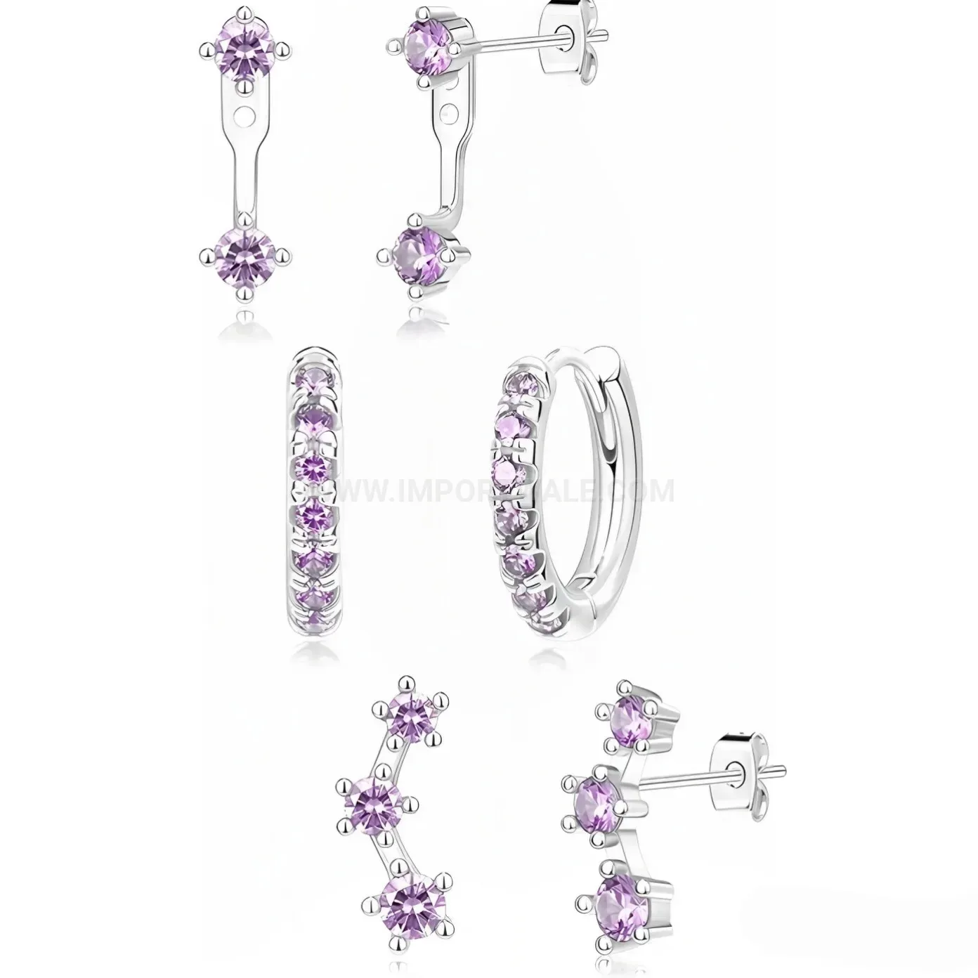 Premium Sparkling Cubic Zirconia Stainless Steel Ear Cartridge Piercing Stud Set