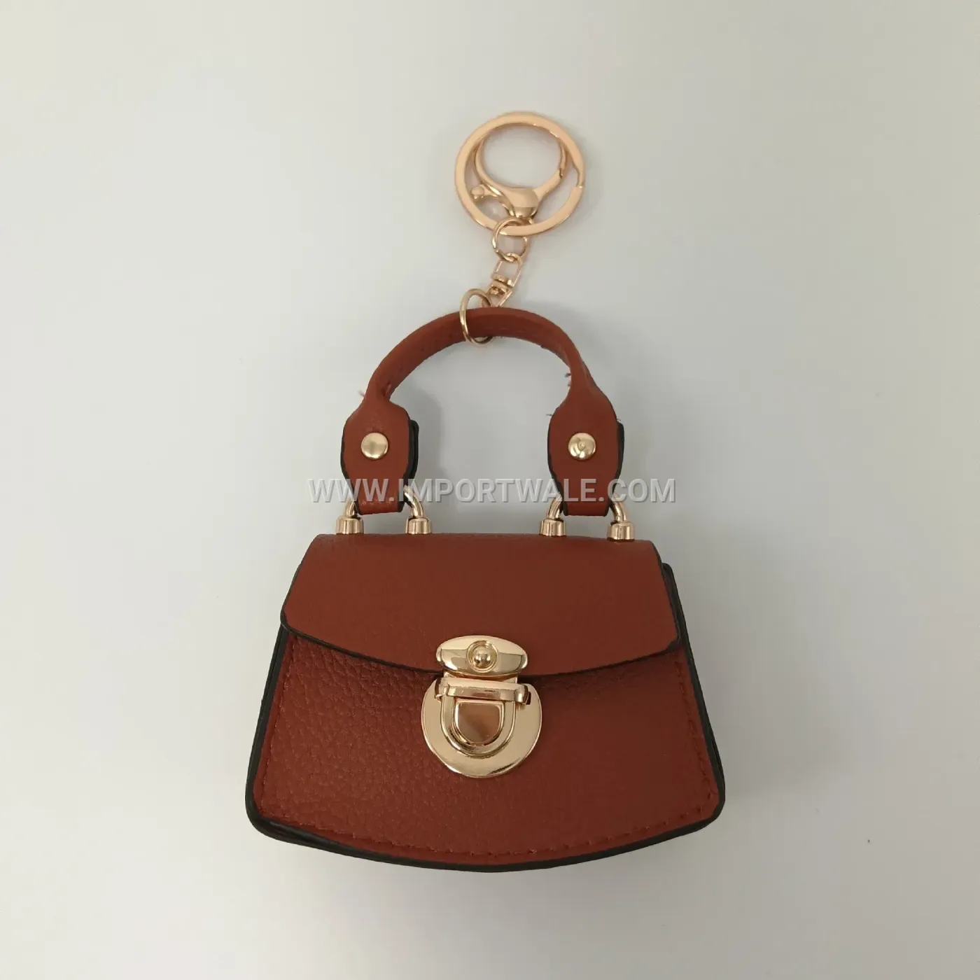 Pebbled Faux Leather Mini Pouch Charm