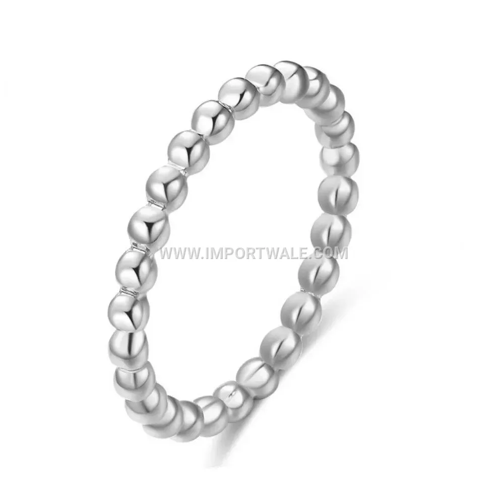 Polished 316L Stainless Steel Geometric Ball Band Ring