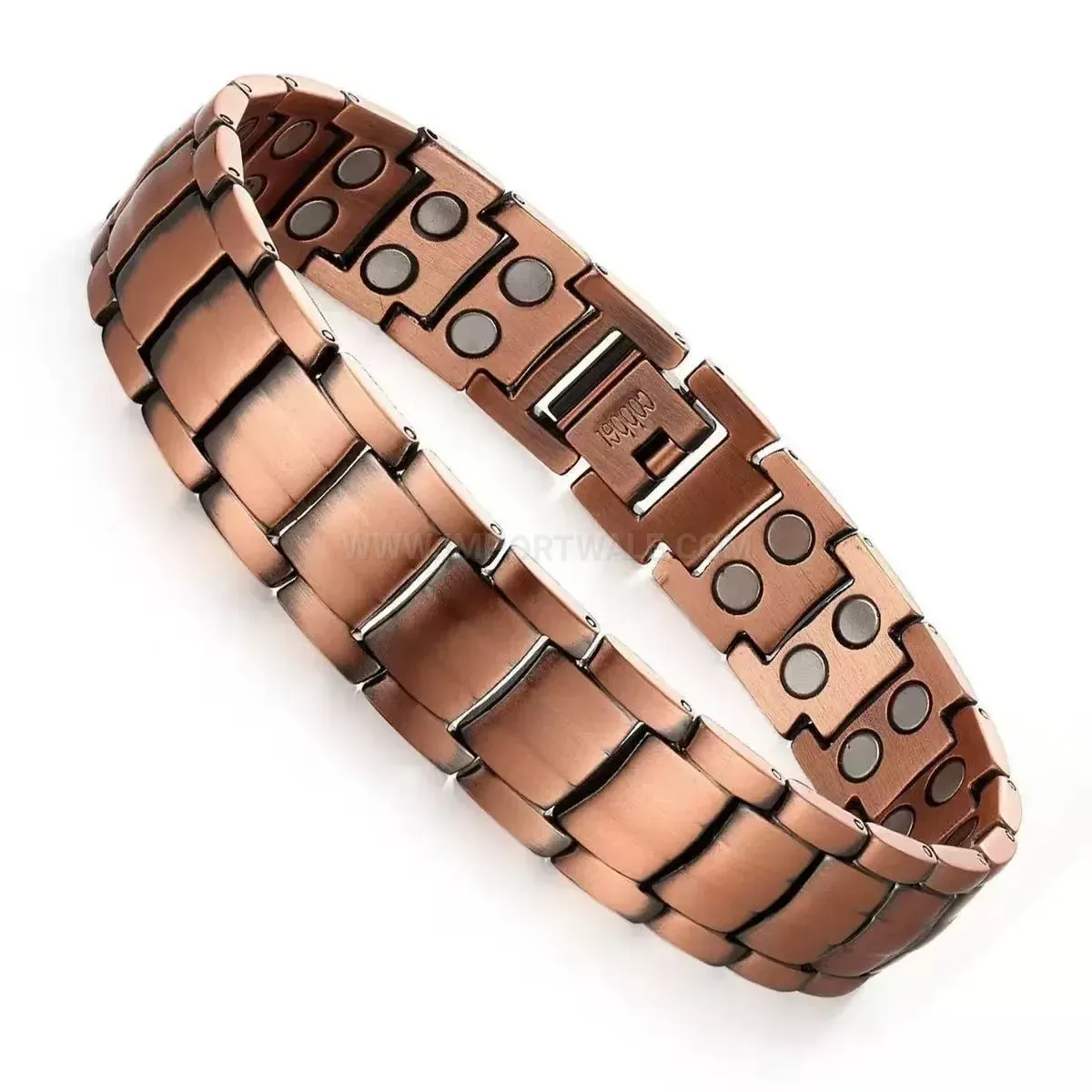 Designer Men Vintage Red Copper Bio Magnetic Energy Link Bracelet