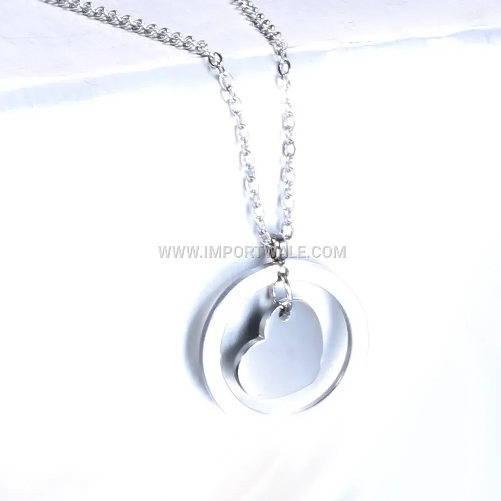 Minimalist Stainless Steel Openwork Heart Initial Pendant Necklace