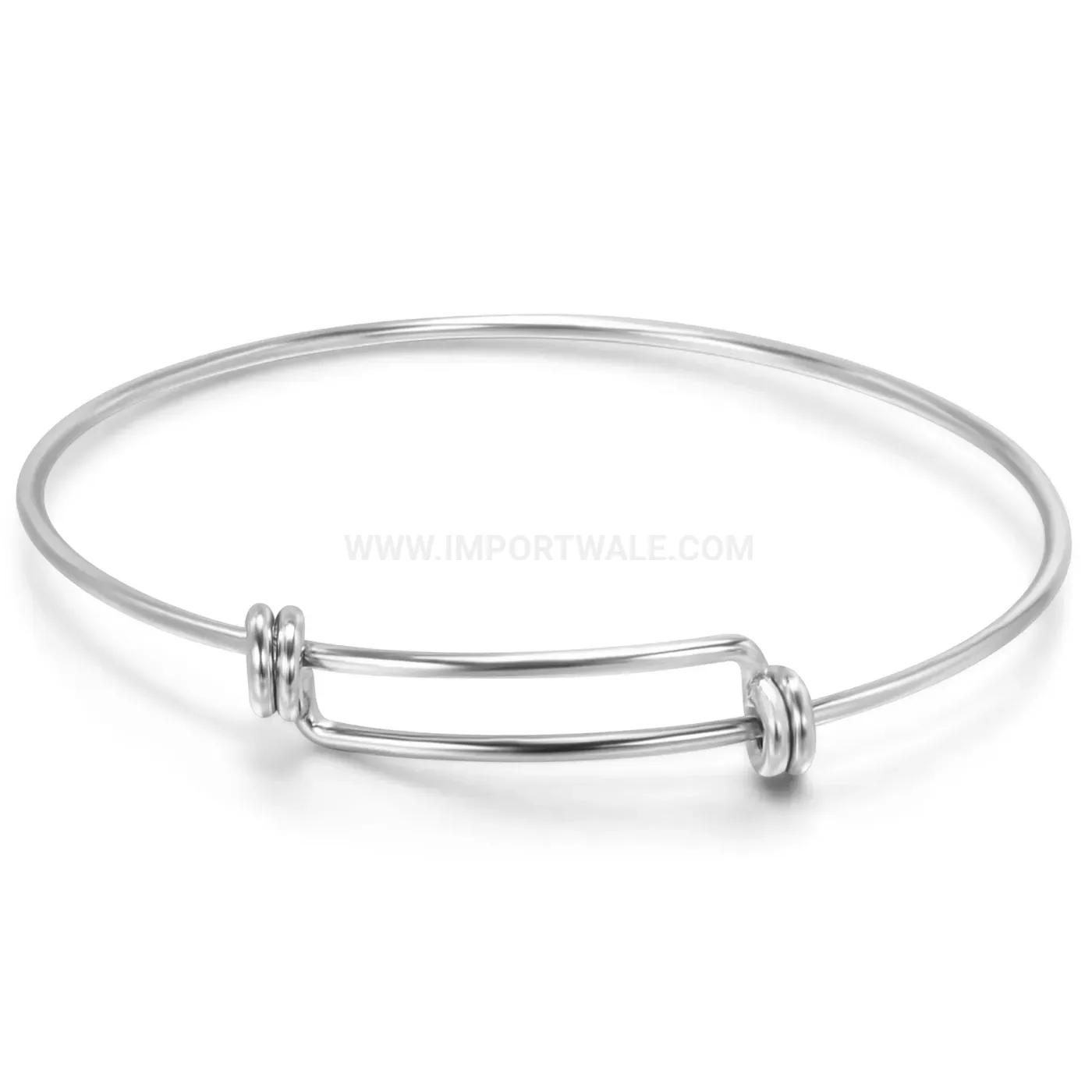 Modern Adjustable Polished Stainless Steel Thin Cuff Bangle