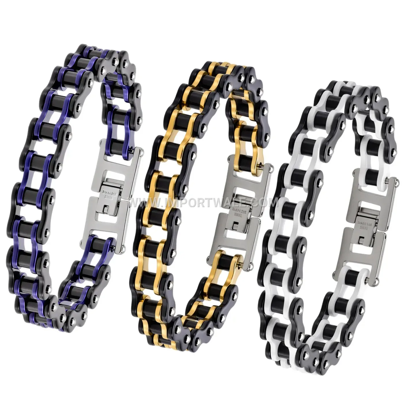 Heavy Industrial Stainless Steel Motorcycle Link Chain Men's Bracelet