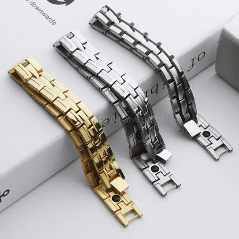 Trendy Minimalist Two Tone Pure Titanium Bio Magnetic Bracelet
