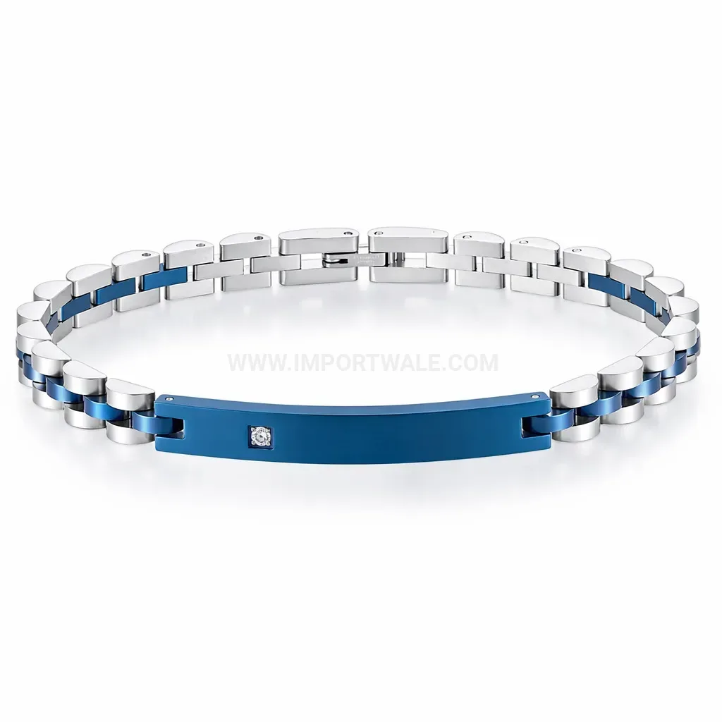 Cubic Zirconia Stainless Steel Watch Strap Band Bracelet