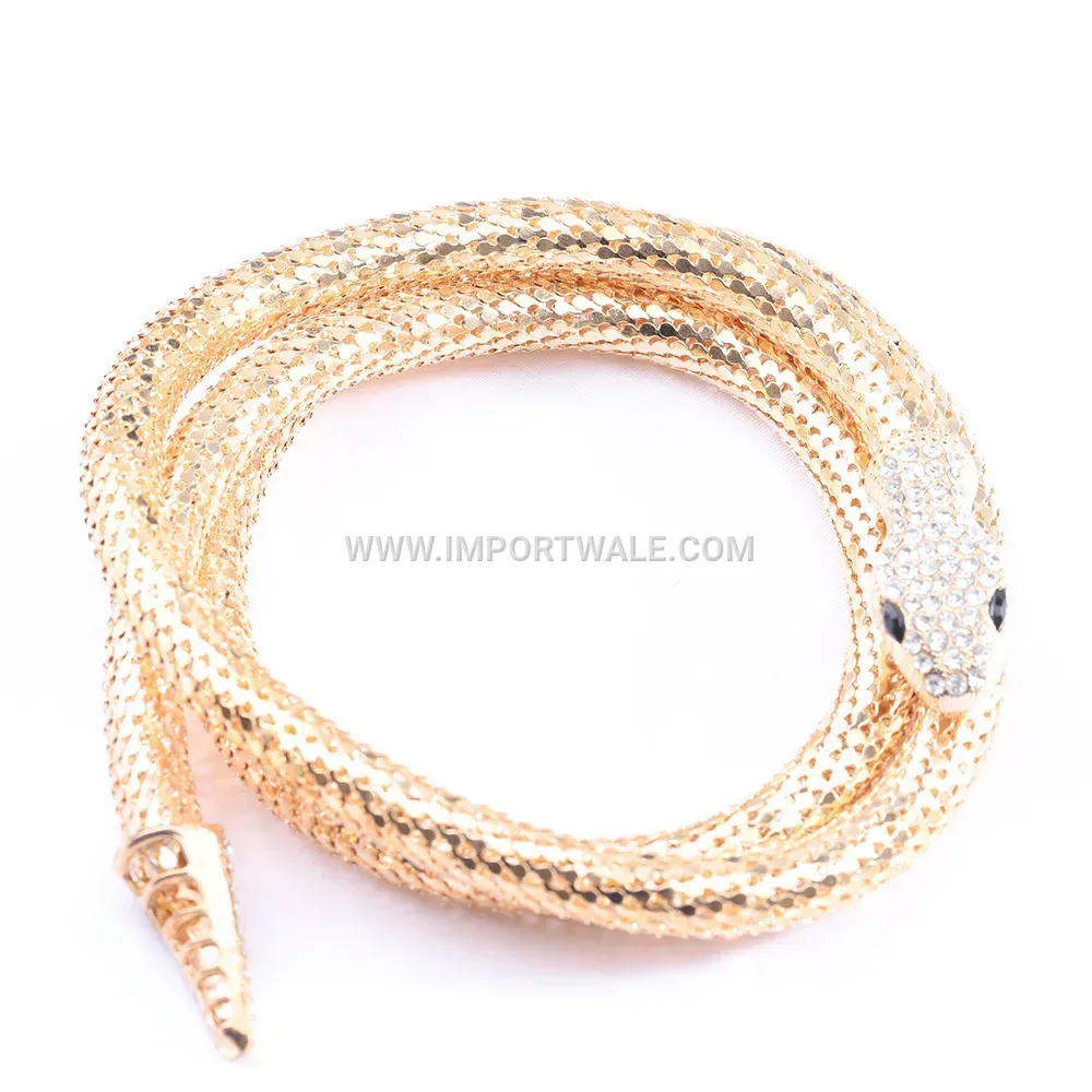 Pave Crystal Snake Choker Necklace with Magnetic Clasp