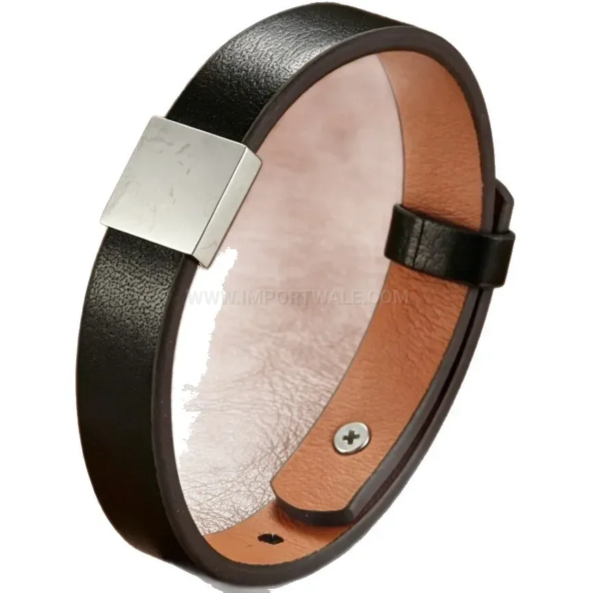 Premium Minimalist Leather Wrap Bracelet with Titanium Steel Clasp