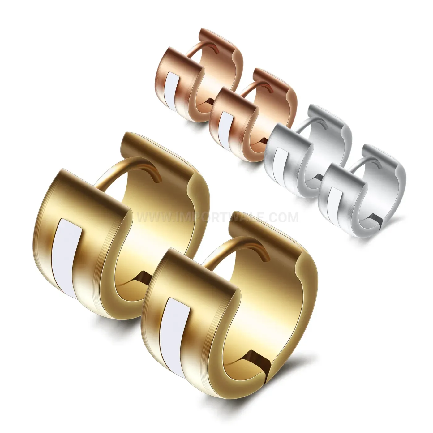 Designer Round Epoxy Stainless Steel Stud Earrings