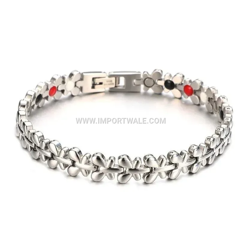 Women's Adjustable Butterfly Titanium Steel Magnetic Bracelet