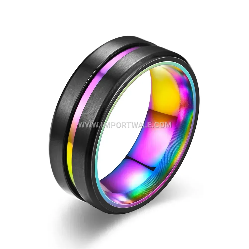 Two-Tone Beveled Edge Stainless Steel Ring