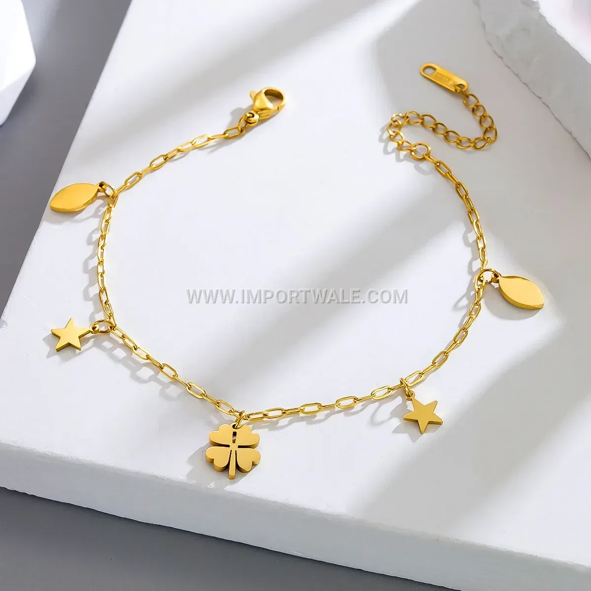 Gold Plated Bell Flower Premium Anklet Anti Tarnish