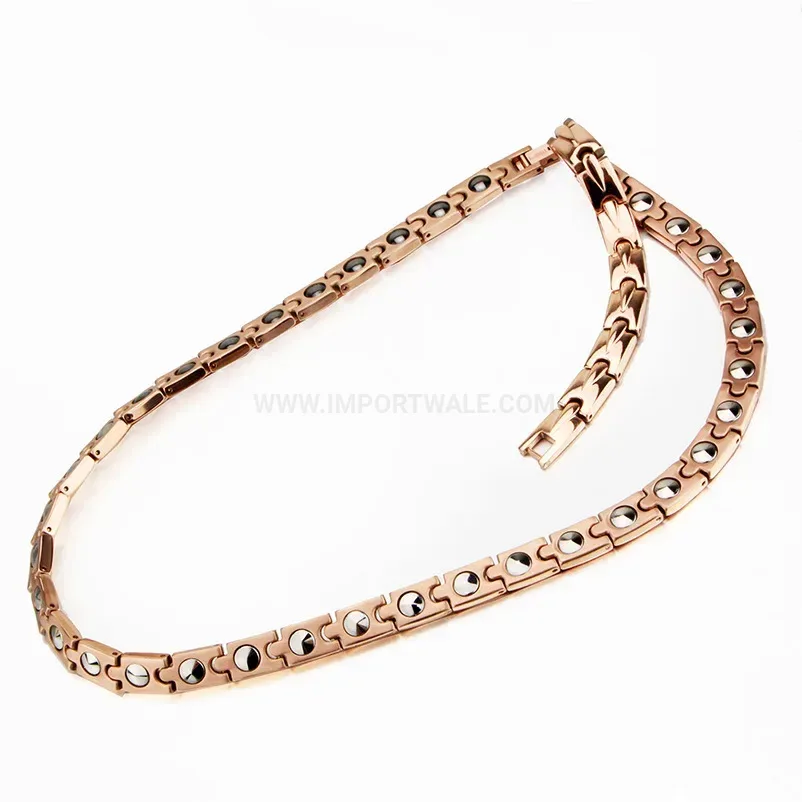 Designer Pure Titanium Bio Magnetic Germanium Element Link Jewelry